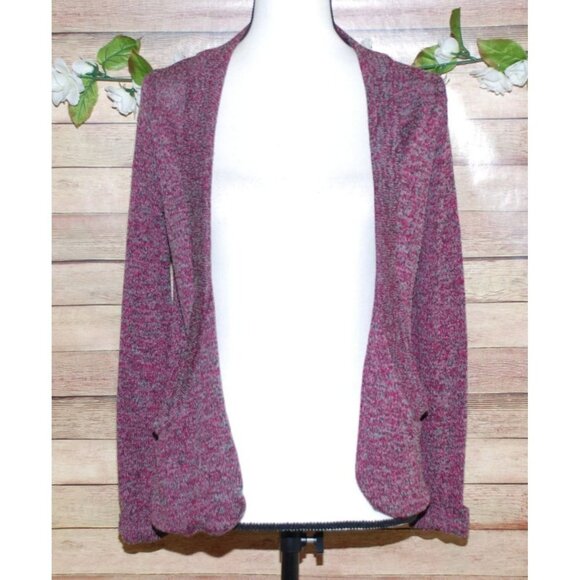 Kirra Purple Open Front Cardigan Sweater Size S Long Cuffed Sleeve Pockets - Picture 3 of 11